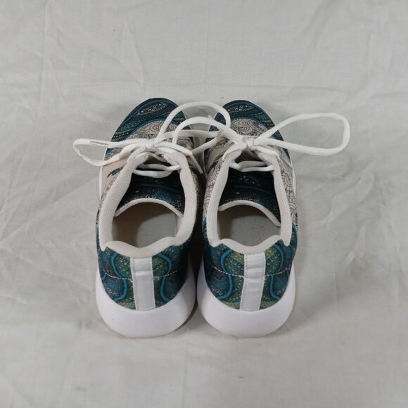 Women 8.5 Floral Bird Print Lightweight/ Comfortable Sneaker Lace Up Shoes - Picture 3 of 5